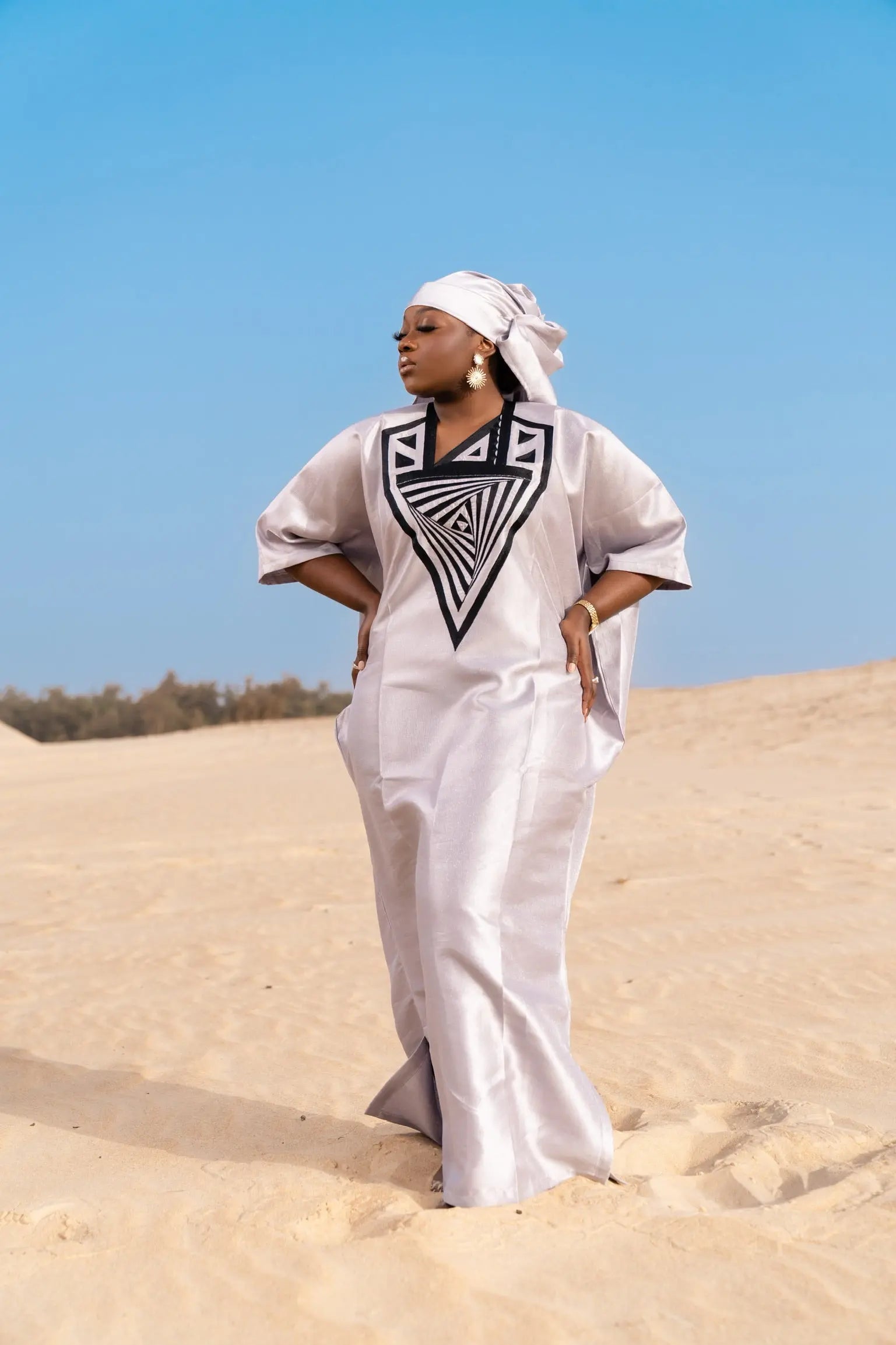 Grey/Black Sagnse Bubu | Women Dresses | Jellabiya